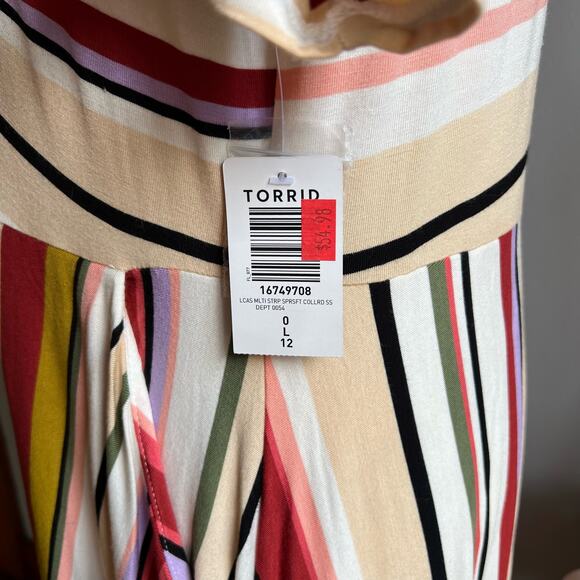 Striped Multicolor Button-Up Dress - Picture 9 of 12